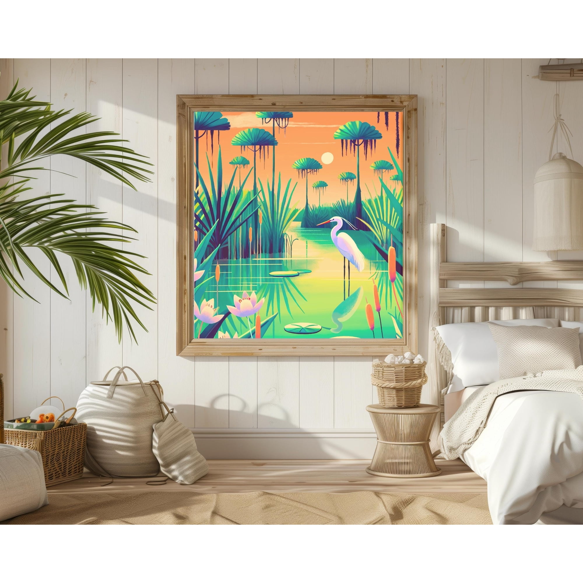 Florida Sunset Everglades Bird Fl Nature Landscape Tropical Bird Heron Fl Lover Birdwatching Variant 3 Poster