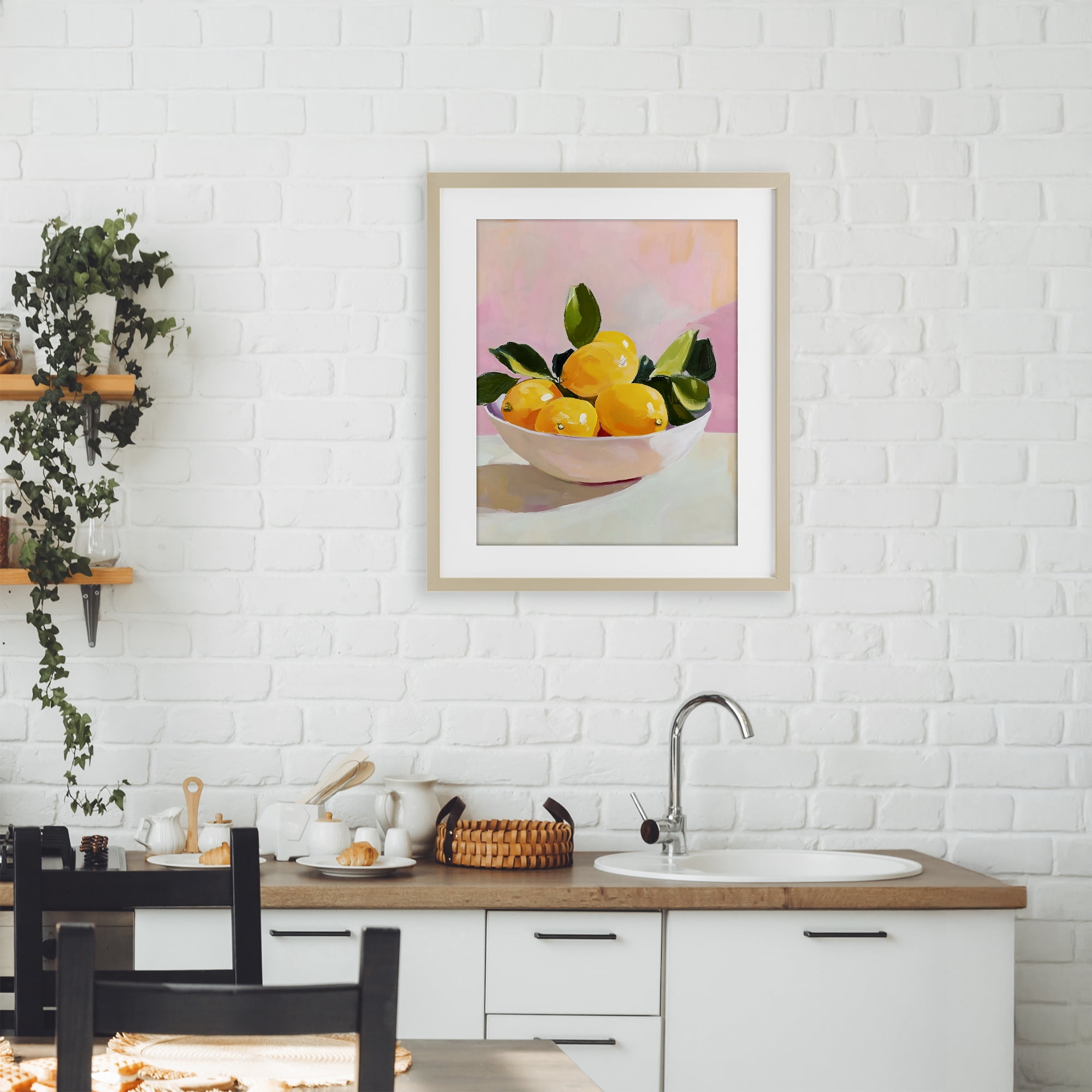 Stupell Industries Bowl of Lemons in Sunlight Birch Framed Print Under Glass, design by The Prints Vibe