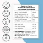 SuperSmart - Alpha Lipoic Acid 500 mg per Day - Universal Antioxidant Supplement | Non-GMO & Gluten Free - 60 Vegetarian Capsules