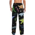 thumbnail image 2 of Pajama Pants Lounge Bottoms Soft Comfy Casual with Pockets, Dino Pattern Cute Cartoon, 2 of 5