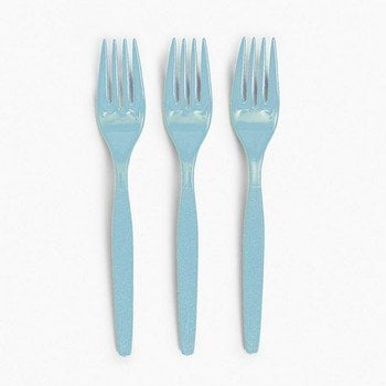 Light Blue Plastic Forks (50 Pc) - Party Supplies - 50 Pieces