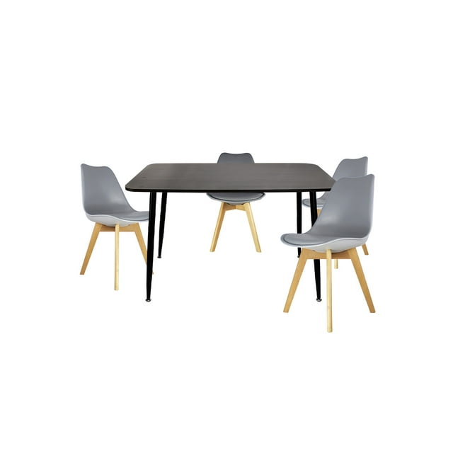 Comedor Rectangular Murcia 120x70 para 4 personas con Sillas Frankfurt Grises