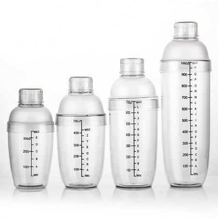 

Cocktail Shaker Clear Resin Drink Tumbler Mixer with Scale Dishwasher Safe 700ml