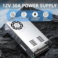 thumbnail image 1 of 12V 30A 360W 110V AC to DC Regulated Universal Switching Power Supply,Transformer Adapter LED Driver for LED Strip Light, 1 of 6