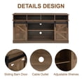 thumbnail image 5 of AENKYO 58" Farmhouse TV Stand with Sliding Barn Doors, Adjustable Shelves for TVs up to 65", Natural Brown, 5 of 10