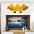 thumbnail image 3 of Adhesivos de pared con espejo hexagonal, adhesivos de lentes flexibles dorados y sin esmaltar para decoración de paredes del hogar, 3 of 3