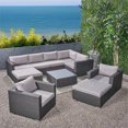thumbnail image 4 of Noble House Santa Rosa 10 Piece Outdoor Wicker Sectional Sofa in Gray and Silver, 4 of 90