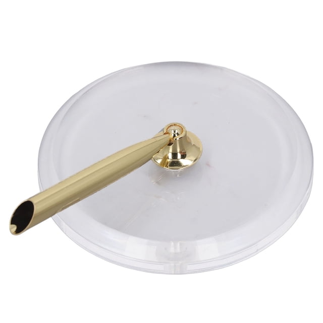 Soporte para bolígrafo, metal acrílico, estilo clásico, diseño compacto, soporte para bolígrafo de inserción, escritorio para oficinas comerciales, base dorada y redonda