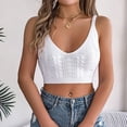thumbnail image 5 of Sevevn Women's Spring And Summer Solid Color V-neck Navel Top White S Sales Today Clearance, 5 of 8