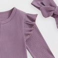 thumbnail image 5 of Hessimy Baby Girls Short-Sleeve Bodysuit Baby Girls Romper Soft Breathable(Purple, 5 of 7