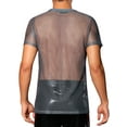 thumbnail image 3 of INSPIRE CHIC Glitter Mesh Sheer T Shirt for Men's Round Neck Short Sleeve See Through Party Tee Tops, 3 of 5