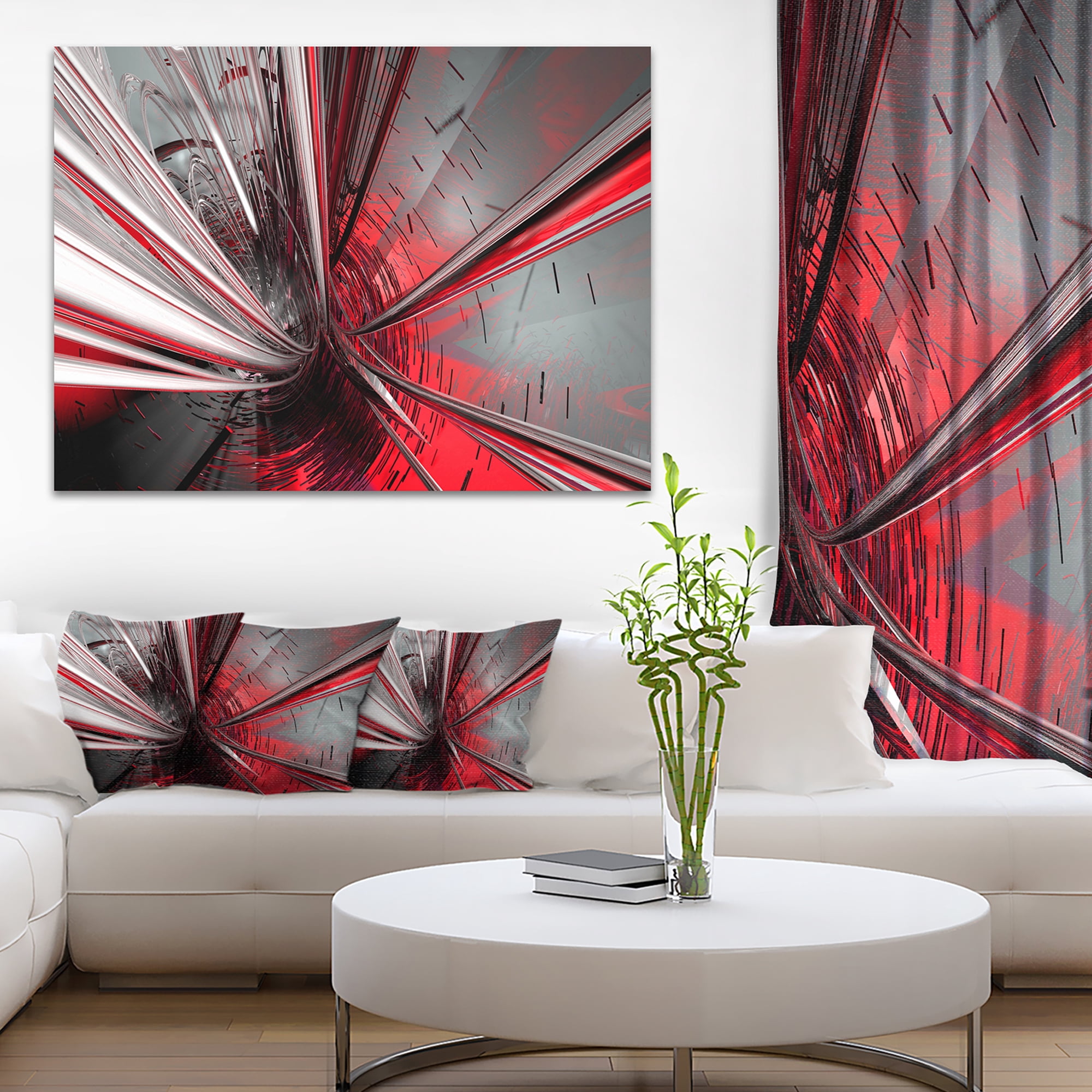 Designart 'Fractal 3D Deep into Middle ' Abstract Canvas Art Print