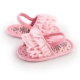 thumbnail image 4 of Infant Baby Girls Summer Sandals with Flower Soft Sole Newborn Toddler First Walker Crib Dress Shoes 0-18Months, 4 of 8
