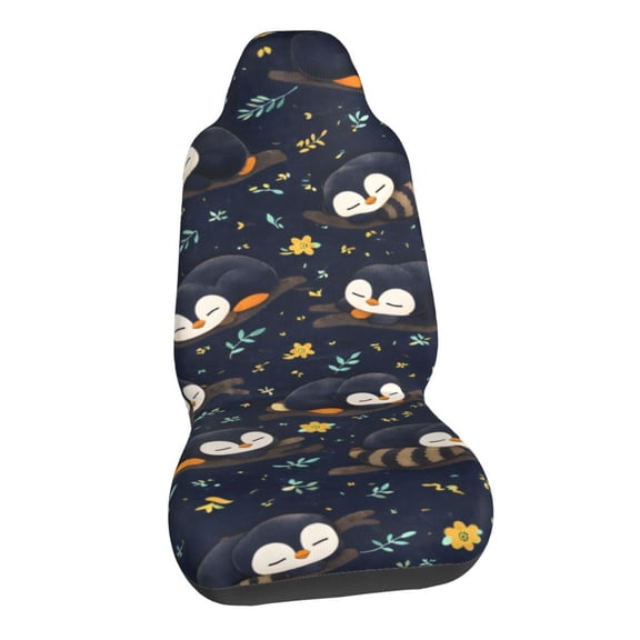 Sleeping Penguin Cute Car Seat Covers Stretch Car Seat Protectors Universal Fit