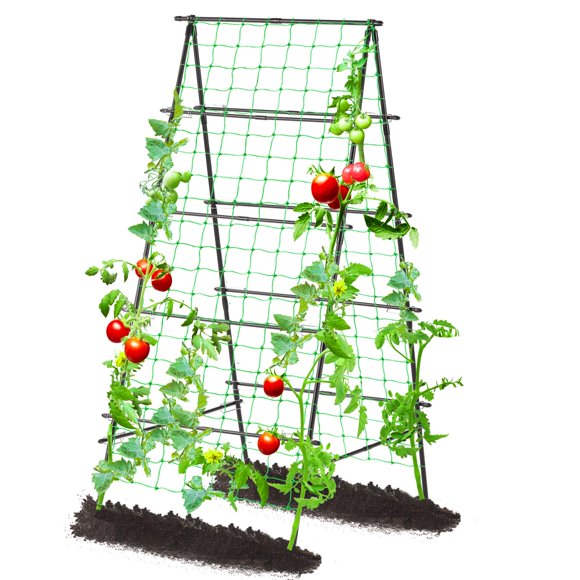 Enrejado de jardín de lalahoni, 80 x 180 cm, estructura metálica en forma de A con red