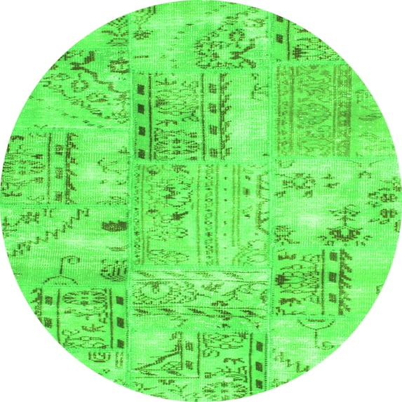 Ahgly Company Indoor Round Persian Green Traditional Area Rugs, 7' Round
