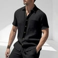 thumbnail image 2 of Ashirexll Mens Button up Shirts Short Sleeve, Big and Tall Shirts for Men, Casual and Formal Button up Shirts Turndown Collar Pocket Shirts for Daily and Work, 2 of 7