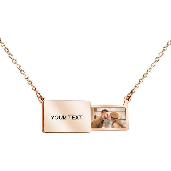 Personalized Photo Box Necklace Custom Photo Necklace Collar Chain Pendant
