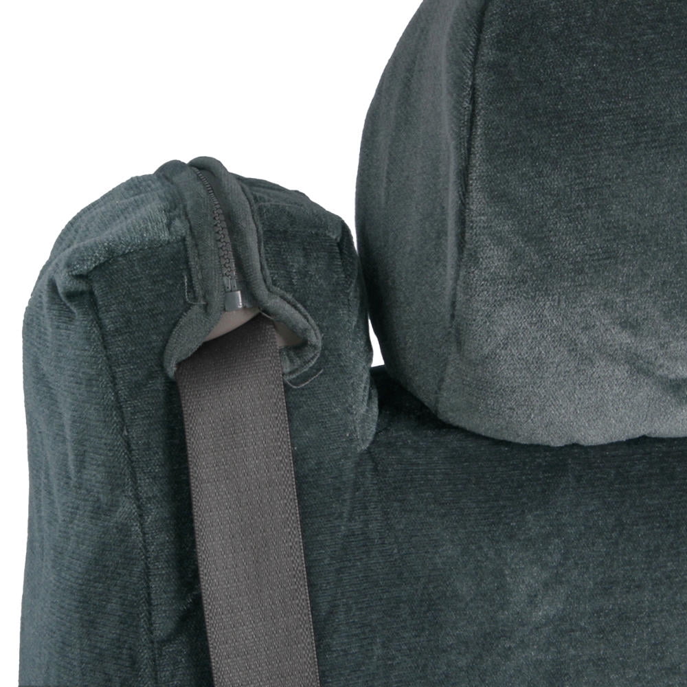 BDK TS-303-CC_AMAUG Velour Fabric Front Seat Cover for Trucks SUV Integrated Armrest TS (Charcoal), 1 Pack