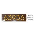 thumbnail image 3 of Floating Modern 4" Number Horizontal Address Plaque (5 characters) - Roman Bronze/Gold, 3 of 5