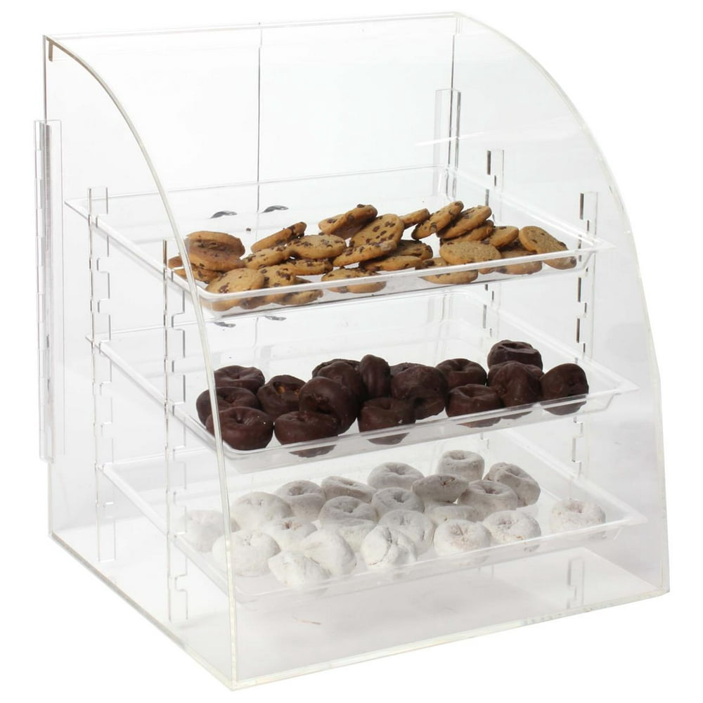 Clear Acrylic Countertop Food Display Case With Rearloading Doors And