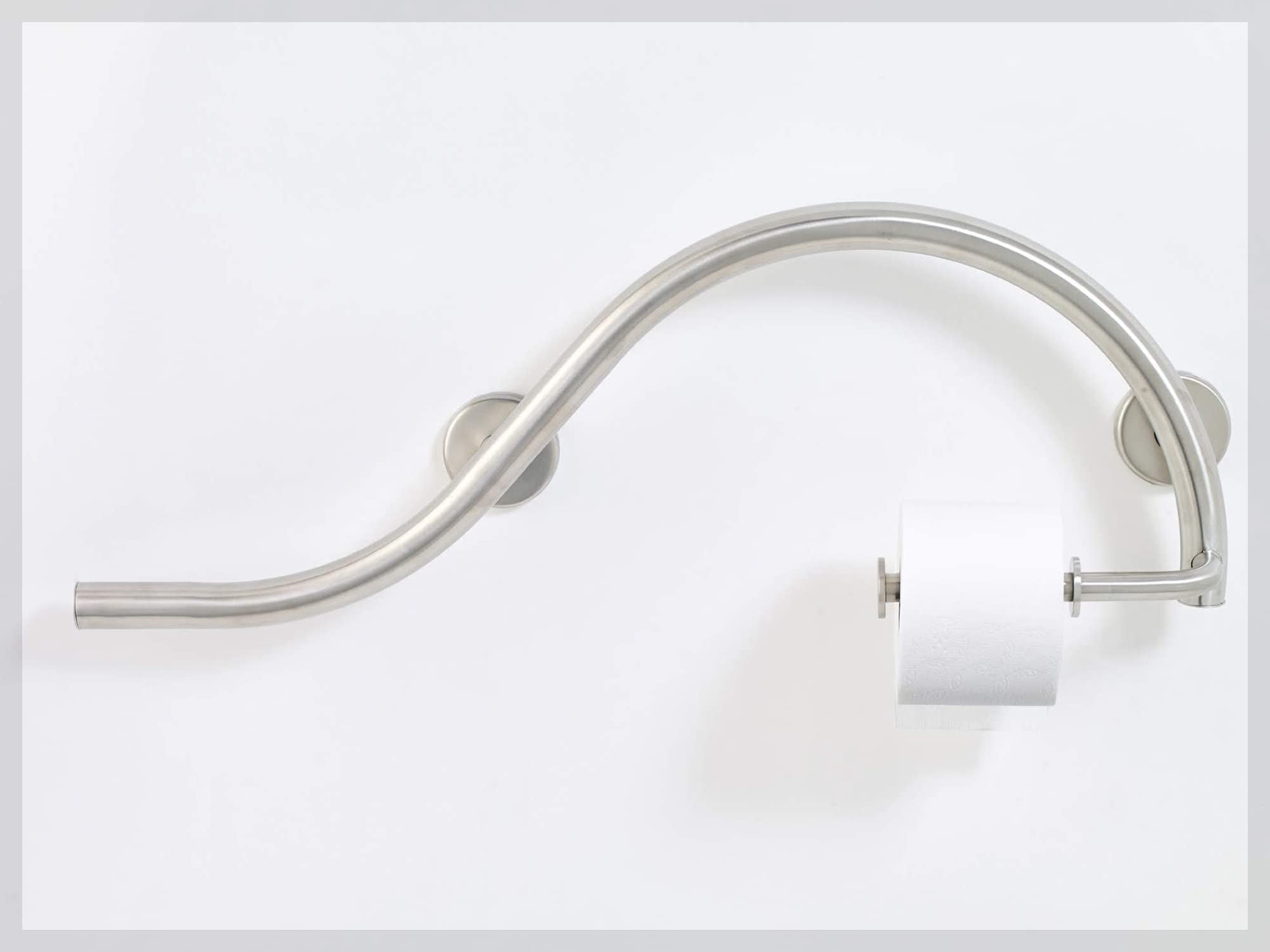 Grab Bar Toilet Paper Holder for Bathroom Safety/304 Stainless Steel/Left/Brushed Finish/ 30" x 11"