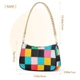 thumbnail image 3 of FORMRS Womens Shoulder Bag with Chain Strap Clutch Purse Cute Tote Handbag, Blue Checkered Pattern, 3 of 7