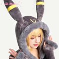 thumbnail image 5 of Disfraz de Anime Umbreon para mujer, traje de franela con capucha, sexy, para chica conejita, pijama de felpa Kawaii, monos de dibujos animados, 5 of 5