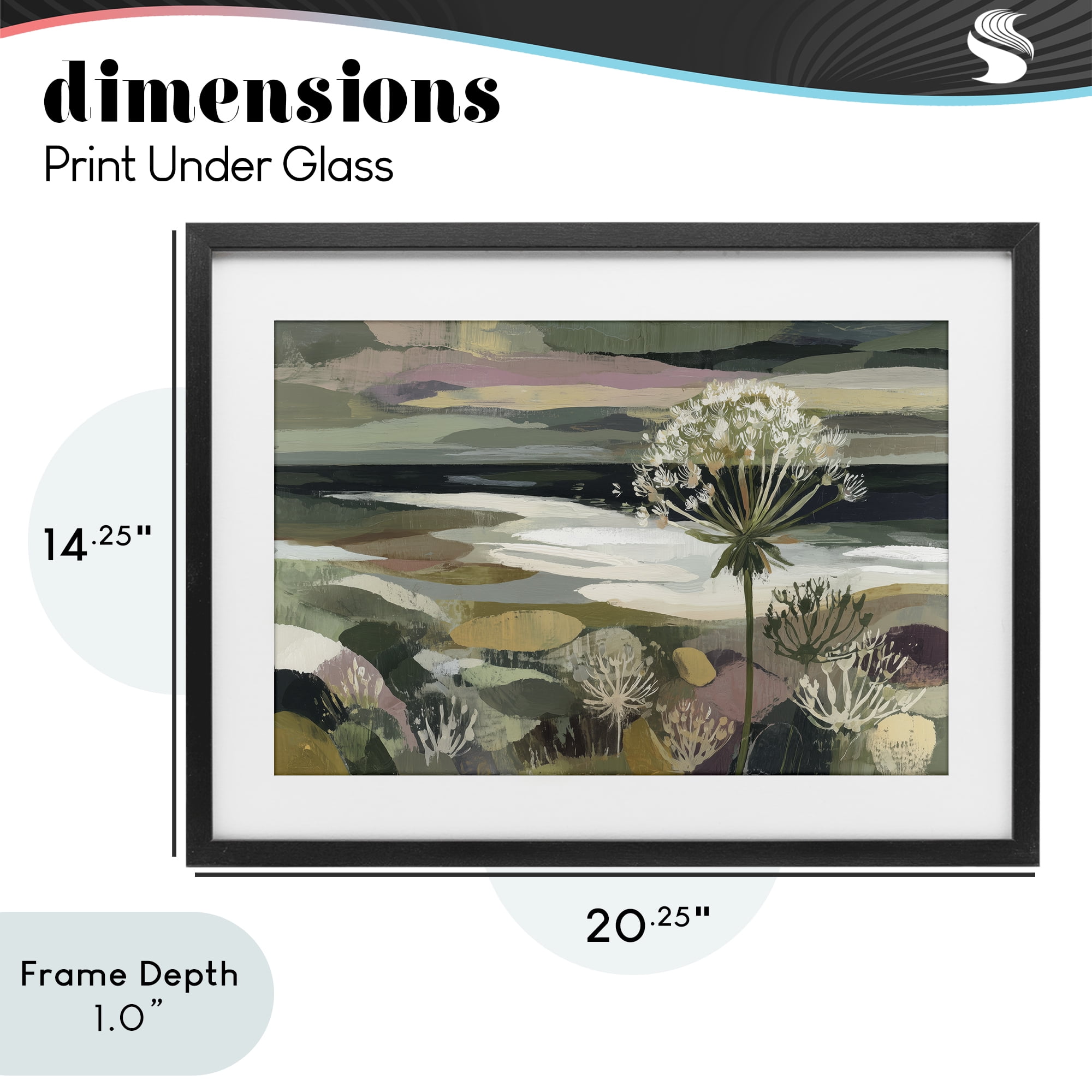 Stupell Industries Dandelion in Misty Meadow Black Framed Print Under Glass, design by Chromatic Storm Studio