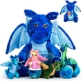 thumbnail image 1 of Set de peluche Arrowbash Dragon con 4 bebés y 2 huevos para niños, 1 of 6