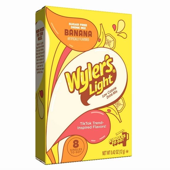 Wyler's Light Watertok Fun Flavor, Banana, To Go Pack, 1 Flavor, 0.42 oz., 8 Count