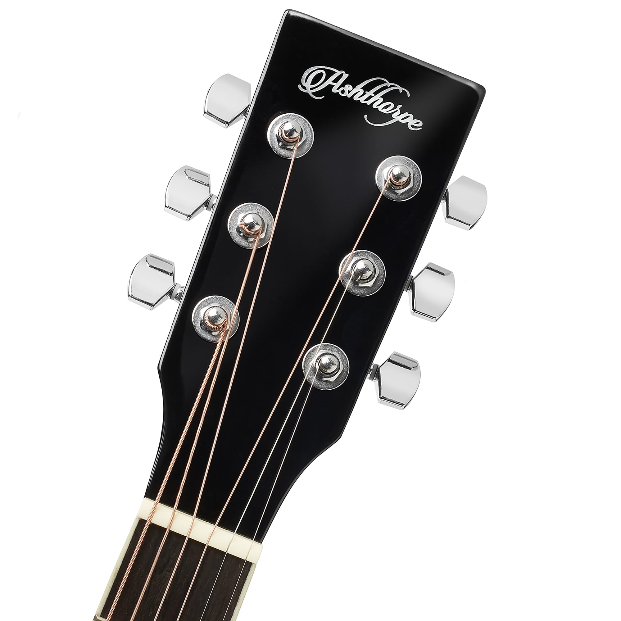 Ashthorpe Thinline Cutaway Acoustic Electric Guitar with 10-Watt Amp, Black