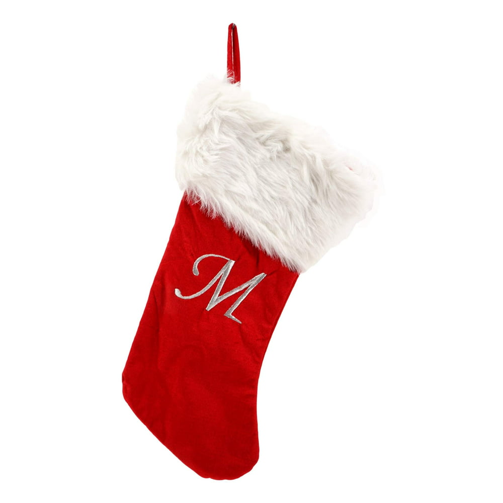 Treasure Co Trio Red Plush 20 in Christmas Stocking (Monogrammed Letter ...