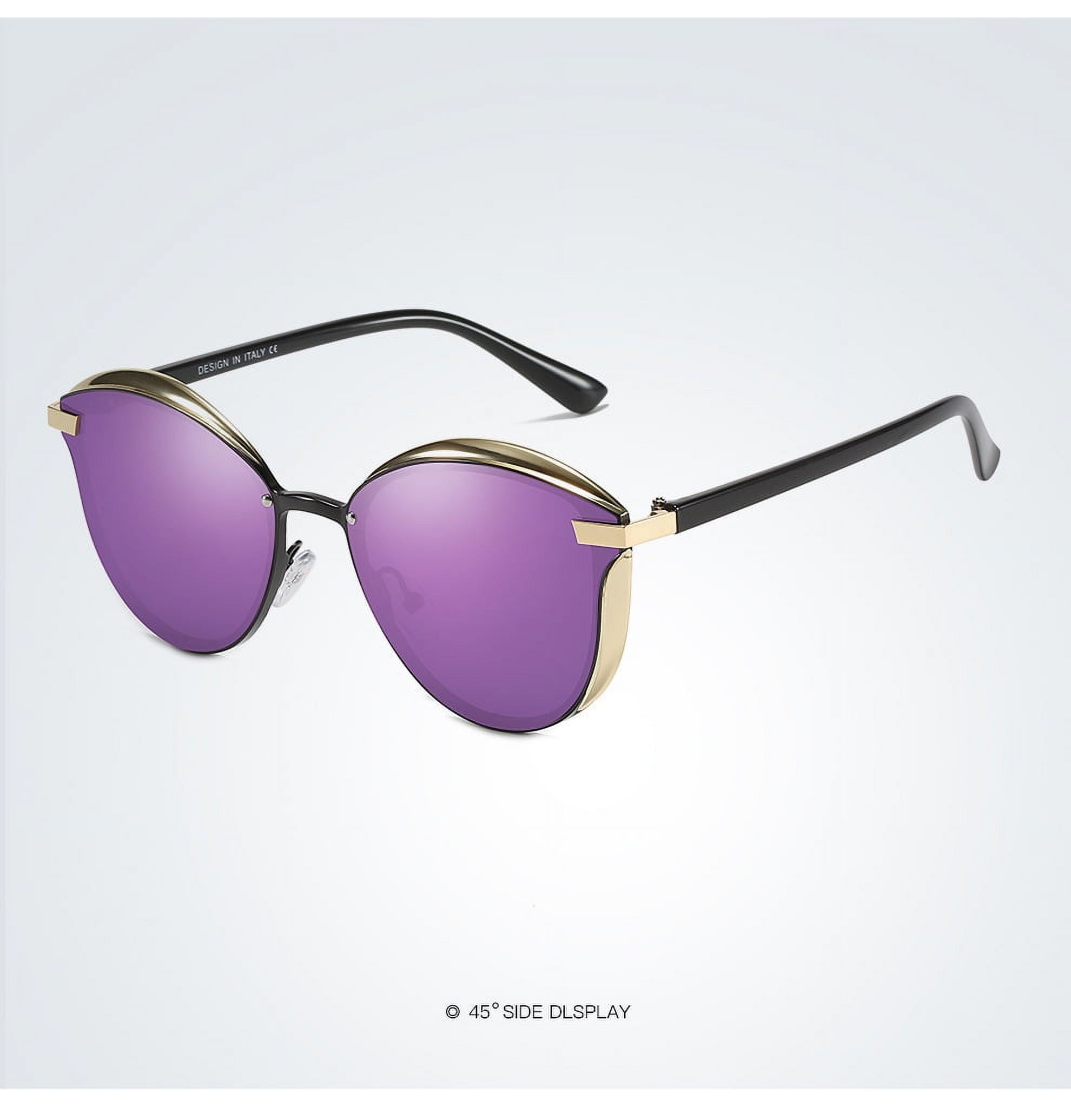 KKTREE Serenade Cat-Eye Polarized Sunglasses, Retro UV400 Protection, Golden Metal Frame