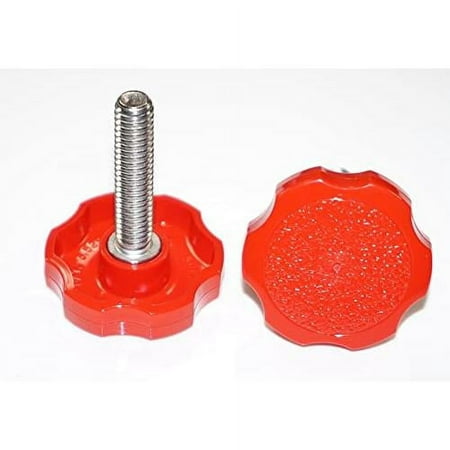 

X 1-1/2 Thumb Stainless Steel Red Rosette Clamping Knob Thumb Standard Coarse Threads Thumb s (2)