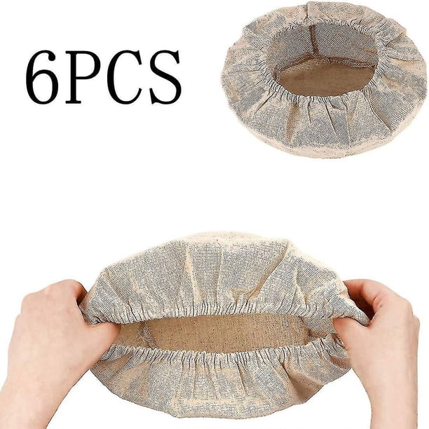 Inserto de lino redondo de 6 piezas para la cubierta de la cesta de masa de pan