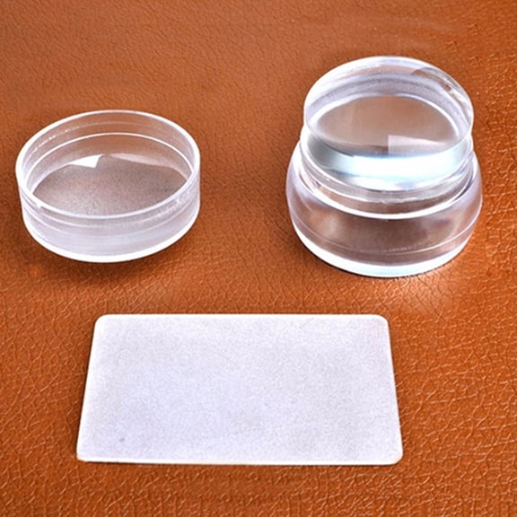 UDIYO Clear Nail Art Stamping Silicone Stamper Scraper DIY Manicure Transfer Tool
