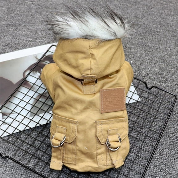 Pet Dog Warm Snowsuit Clothes Waterproof Windproof Airman Fleece Winter Coat Puppy Apparel Cold Weather Dog Jacket