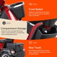 thumbnail image 6 of QEEKA 4-Wheel Mobility Scooter, 2-Seater Electric Scooter with Adjustable Seat, 500 lb Capacity, Red, 6 of 16