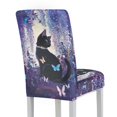 thumbnail image 2 of Xoenoiee Cat Butterfly Flower Print Chair Covers for Dining Room, Stretch Dining Chair Protectors Removable Washable Chair Slipcovers for Home Party Decor, 1 Pack, 2 of 7