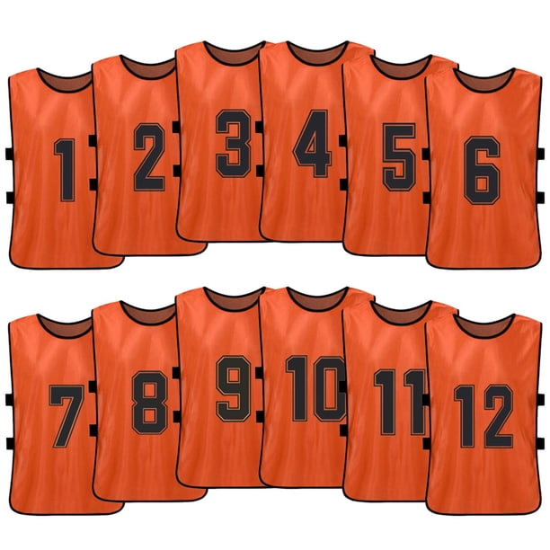 Chaleco 12PCS Kid's Football Pinnies Jerseys de fútbol de secado rápido Deportes juveniles Scrimmage Tomshoo Chaleco