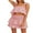Pink, variant on Michellecmm Fashion Women's 2 Piece Skirt Outfits Ruffle Shoulder Strap Plaid Tank Tops Tiered Skirt Set