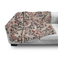 thumbnail image 3 of Floral Soft Flannel Fleece Throw Blanket, Abstract Art Flowers and Leaves Blossoms Illustration Designed Print, Cozy Plush for Indoor and Outdoor Use, 60" x 80", Beige Red White, by Ambesonne, 3 of 6