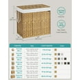 thumbnail image 5 of 42.3 Gallon Foldable Laundry Hamper with Lid, Synthetic Rattan Storage Basket with Removable Liner & Handles, 160L Capacity, Natural, 5 of 5