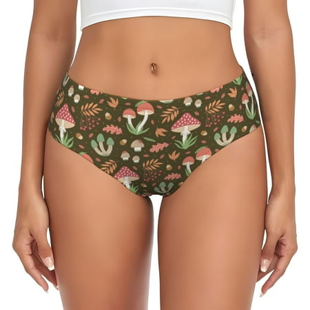 Womens Underwear  Mushrooms and Autumn No Show Seamless Underwear  Soft Comfy Stretch Panties  Hipster Ladies Panties Bikini Underwear Briefs