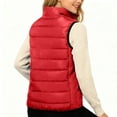 thumbnail image 3 of Women's Plus Size Sleeveless Down Vest with Stand Collar, Red, Size XXXXXL, 3 of 4