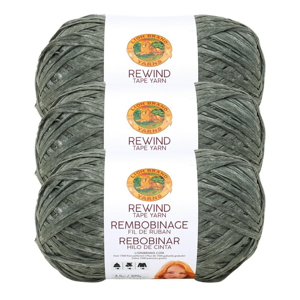 Lion Brand Yarn Rewind Olive You Fashion Tape Bulky Polyester Green