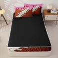 thumbnail image 4 of Homewish Teens Colorful Sprinkles Sport Football Zipper Full Size Comforter Sets with Fitted Sheet and 2 Pillowcases,Sport Theme Pink Ice Cream Drip Zipper Bedding Set,4pcs,Black Reversible, 4 of 6