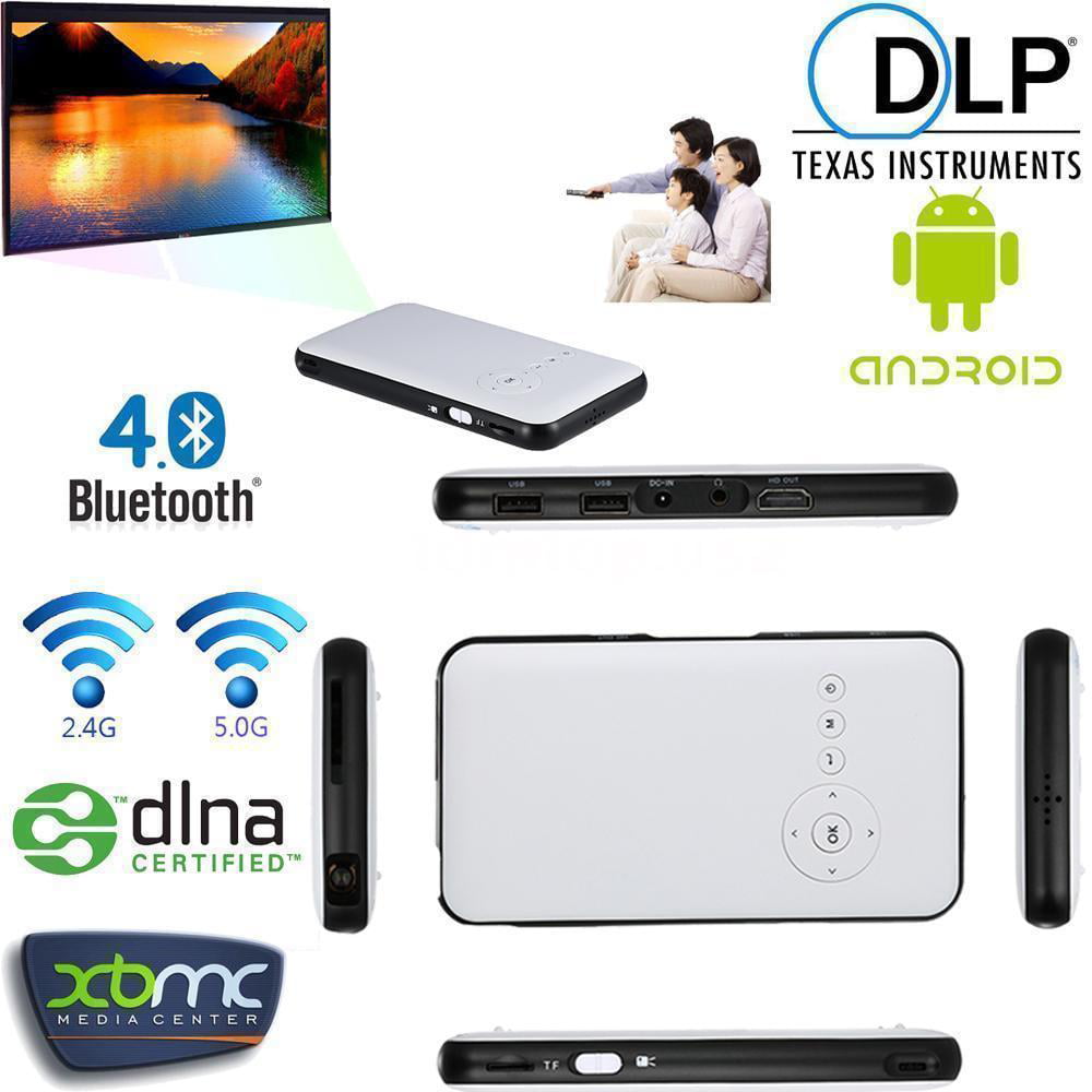 Mini Pocket Android DLP Full HD 1080P Home Theater Projector Wifi BT4.0 3000LM 