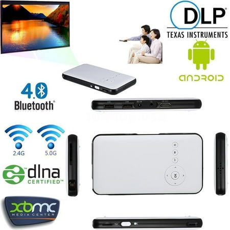 Mini Portable Home Theater Projector DLP 3000Lumens Wifi Home Cinema Android Pocket HD 1080P Video